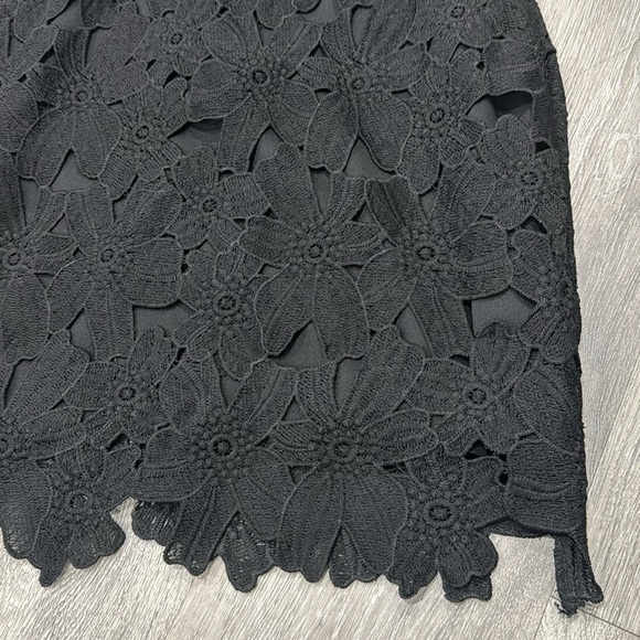 Lace Crochet ASTR The Black Label Women’s Black Sleeveless Midi Dress Medium - Picture 3 of 16